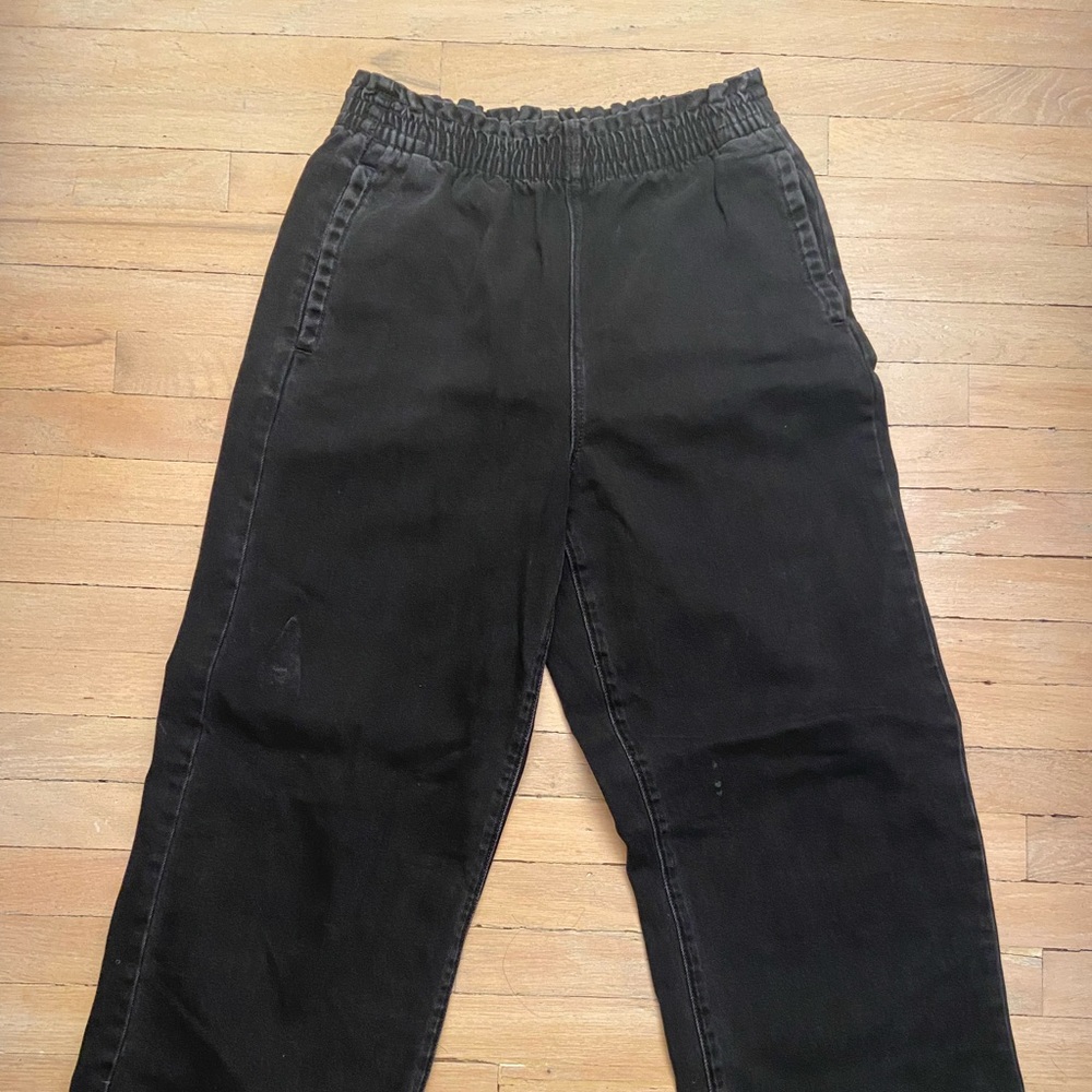 American Eagle Black Wide Leg Jeans Size 6